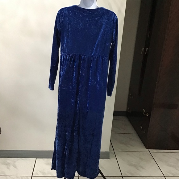 Blue velvet like Cervelle Dress women’s size small - Picture 3 of 5
